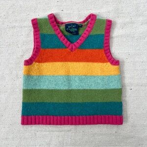 Mini Boden Colorful Striped Knit Vest 5-6Y